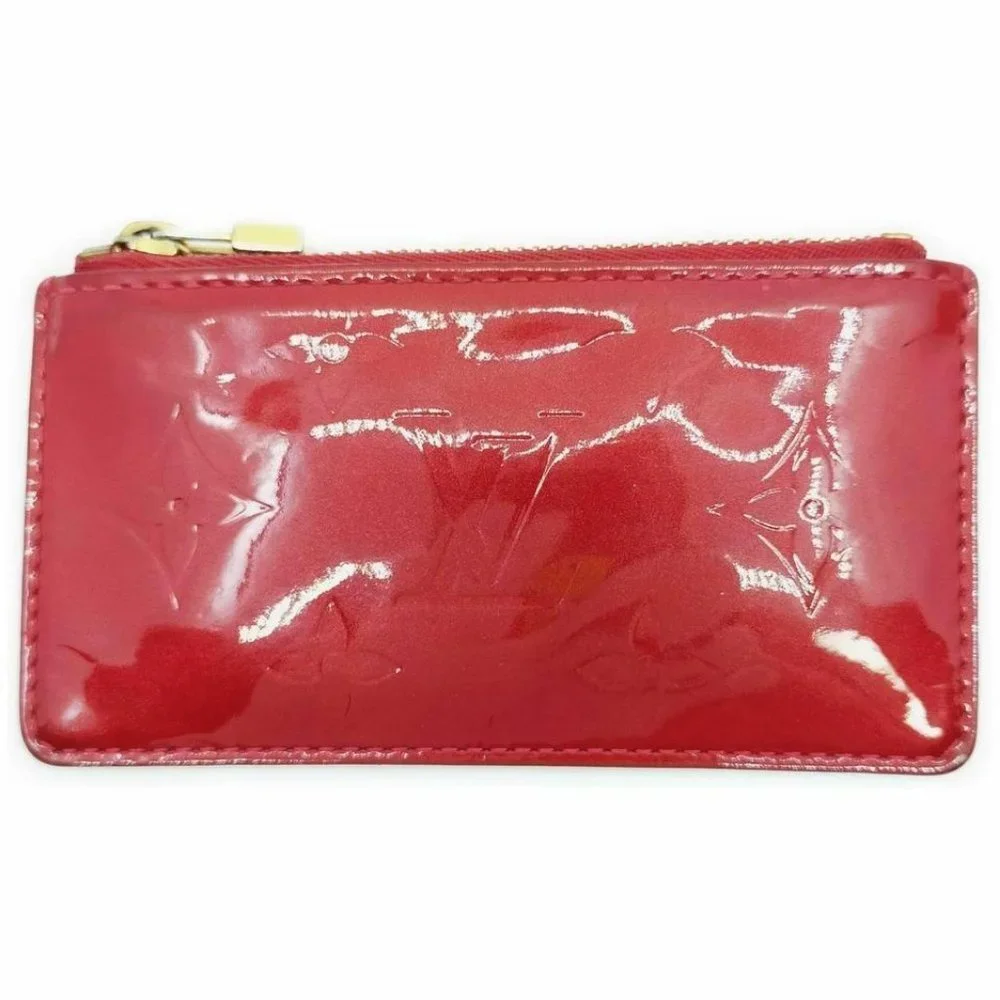 Louis Vuitton Red Monogram Vernis Key Pouch Pochet